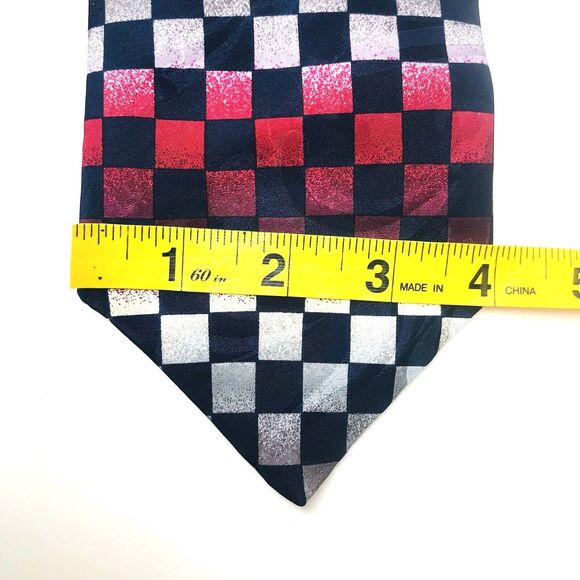 John Hill Executive Tie Checkered Flag Racing Plaid NASCAR Swing Mechanic USA - Picture 6 of 10